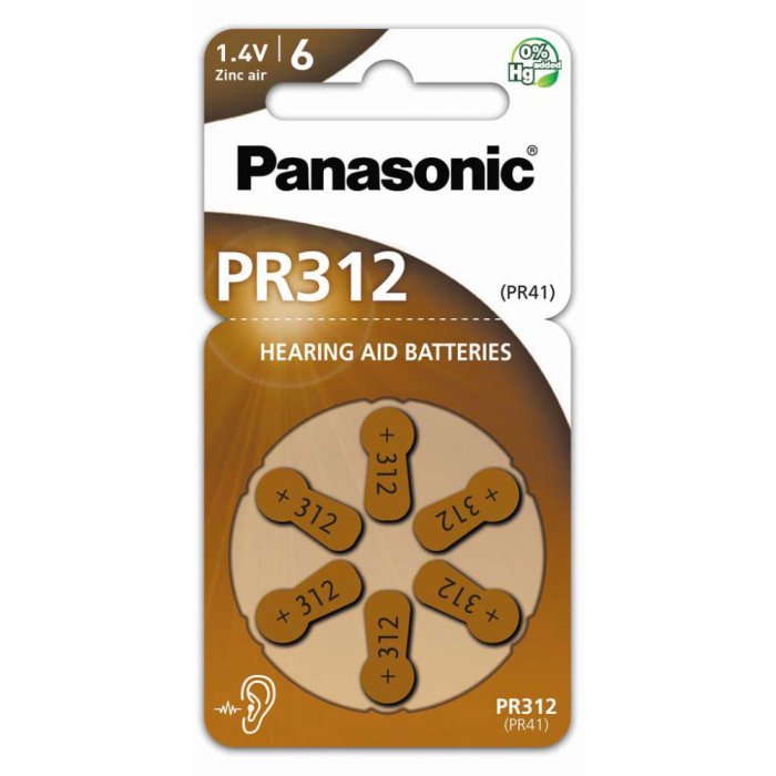 PANASONIC PR 312 Ilmasinkkiparisto 6 kpl