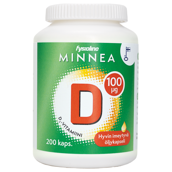 Minnea D-vitamiini 100 mikrog 200 kaps kuva 2