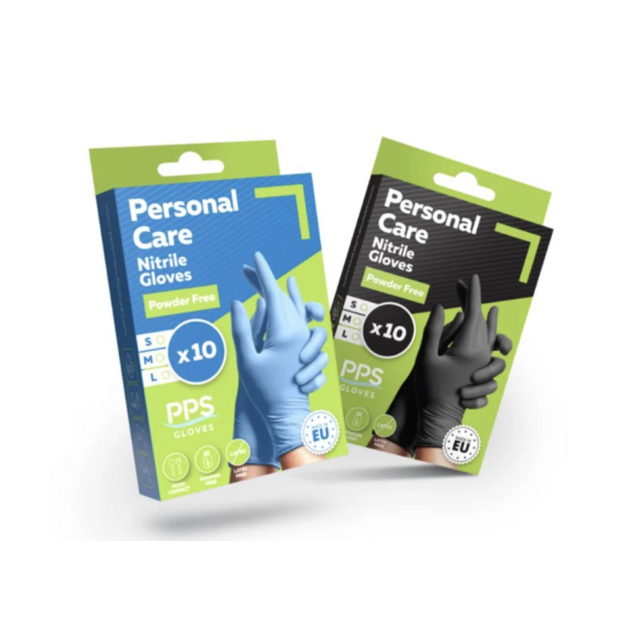 Personal Care Nitriilikäsine puuteriton musta M 10 kpl