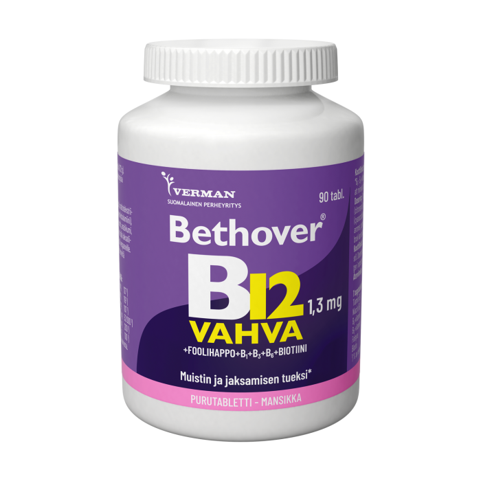 Bethover Vahva B12 Mansikka 90 tabl