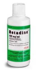 BETADINE paikallisantiseptiliuos 100 mg/ml 100 ml