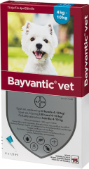 BAYVANTIC VET paikallisvaleluliuos 500/100 mg koirille 4–10 kg 4 x 1 ml
