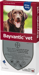 BAYVANTIC VET paikallisvaleluliuos 2000/400 mg koirille 25–40 kg 4 x 4 ml
