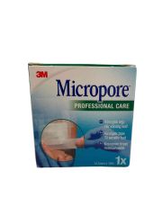 3M Micropore Valkoinen 12,5 mm x 10 m kuitukangashaavateippi 1 KPL